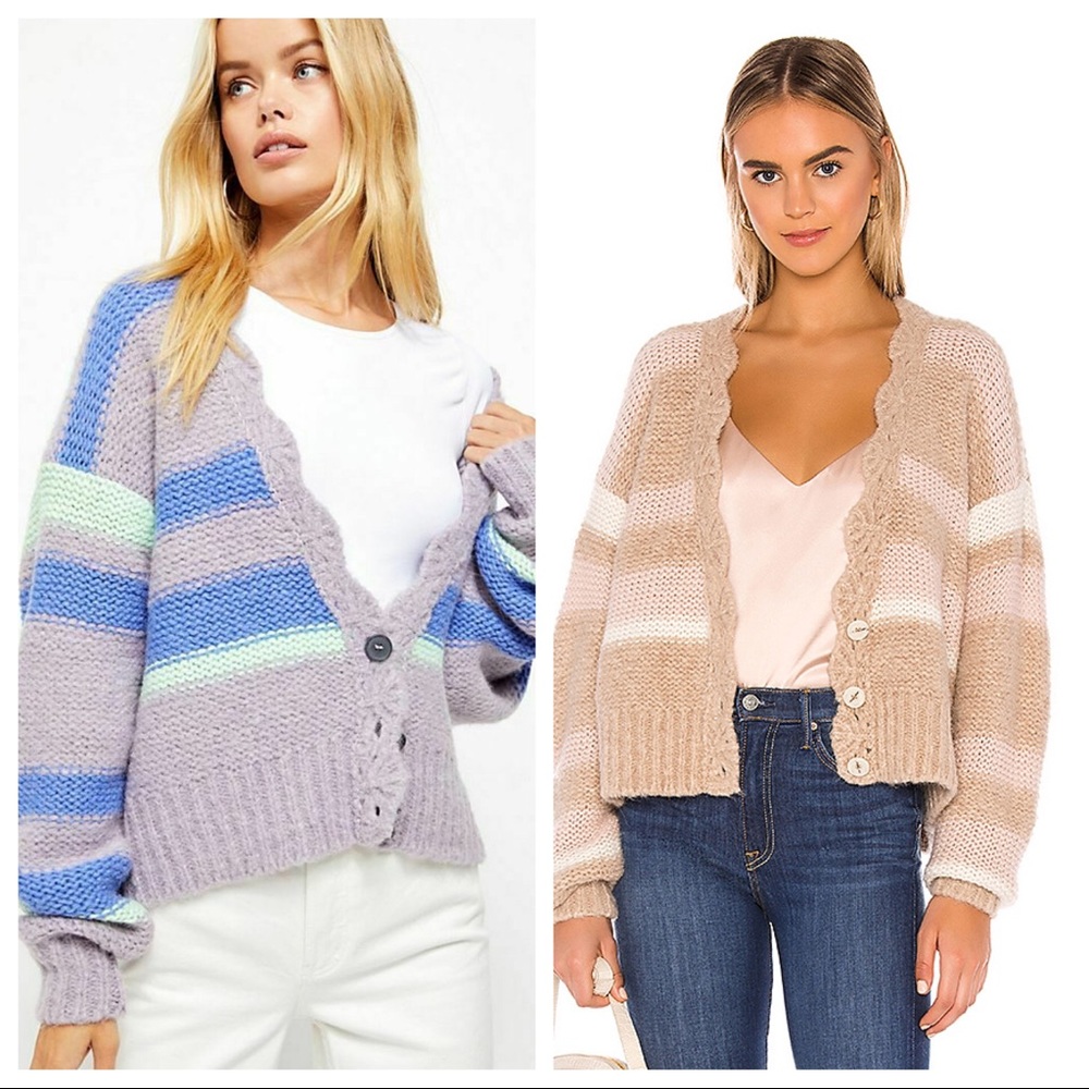 Free People Fine Time Blue Cardigan
